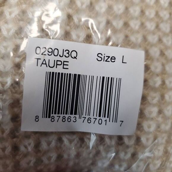 Fortune + Ivy Women's long line open‎ front duster cardigan tan white Size XL - Picture 6 of 6